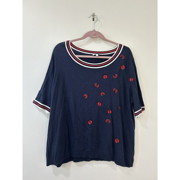 Talbots NWT Women’s 2X Petite Oprah Magazine Top, Sweater & Clutch Set Ladybug - Picture 8 of 16